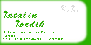 katalin kordik business card